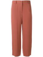 Theory Cropped High Waist Trousers - Pink & Purple