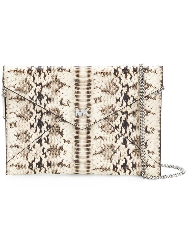 Michael Michael Kors Front Logo Clutch - Nude & Neutrals