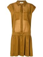 Mauro Grifoni Flared Shirt Dress - Brown