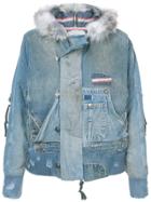 Greg Lauren Denim Hood Jacket - Blue