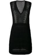 Giambattista Valli V-neck Fitted Dress, Women's, Size: 42, Black, Cotton/silk