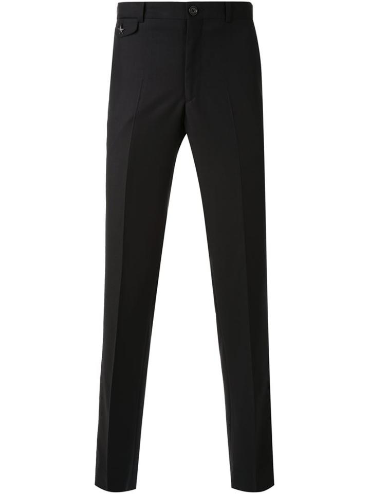 Education From Youngmachines Braided Trim Tailored Trousers, Men's, Size: 2, Black, Polyester/rayon