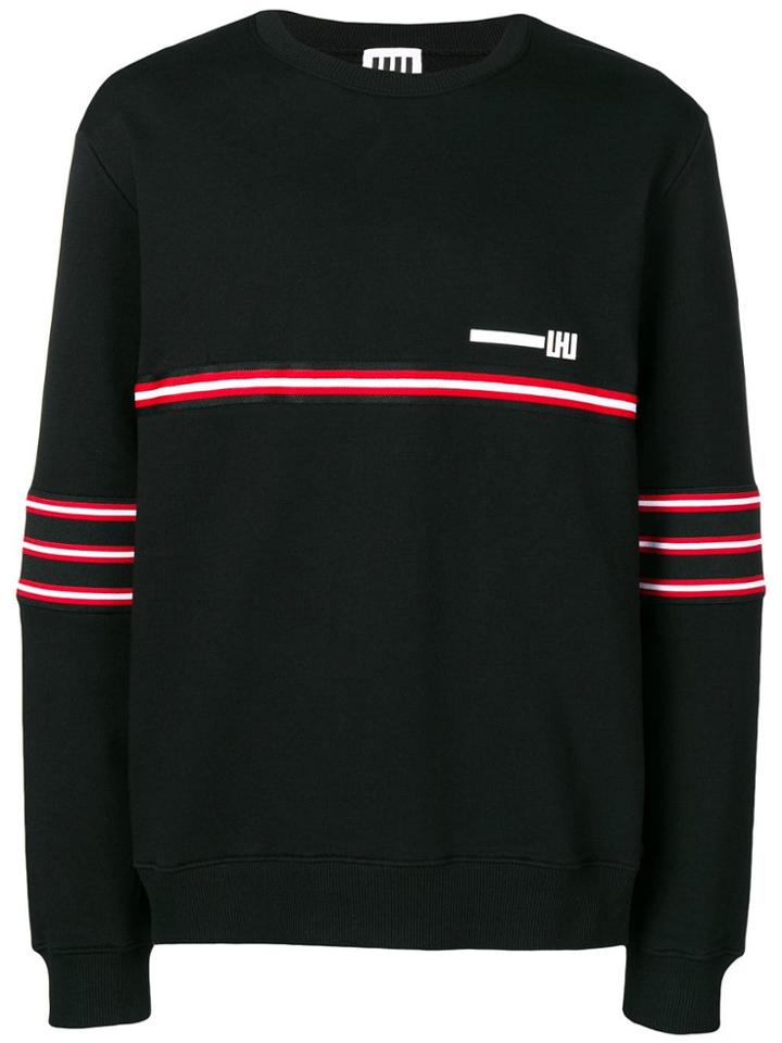 Les Hommes Urban Contrast Stripe Sweatshirt - Black