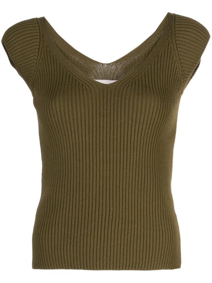 Mara Hoffman Celine Ribbed Top - Green