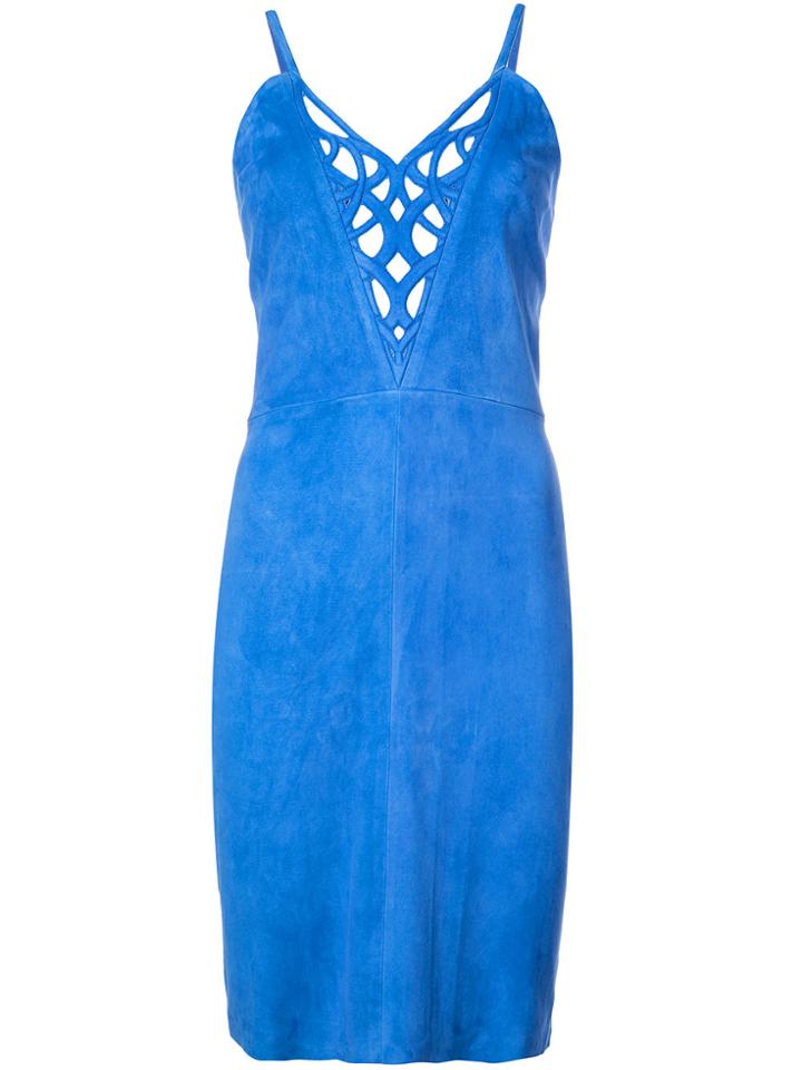 Jitrois Laser-cut Neck Dress - Blue