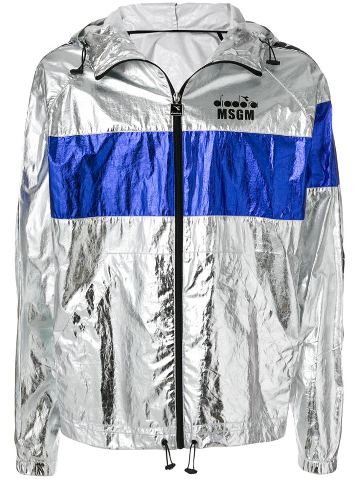 Msgm Panelled Metallic Sports Jacket