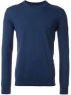 Lanvin Contrasted Detail Jumper, Men's, Size: Medium, Blue, Cotton/spandex/elastane/viscose/wool