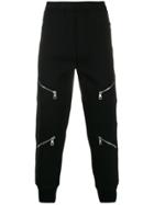 Neil Barrett Cropped Zip-embellished Track Pants - Black
