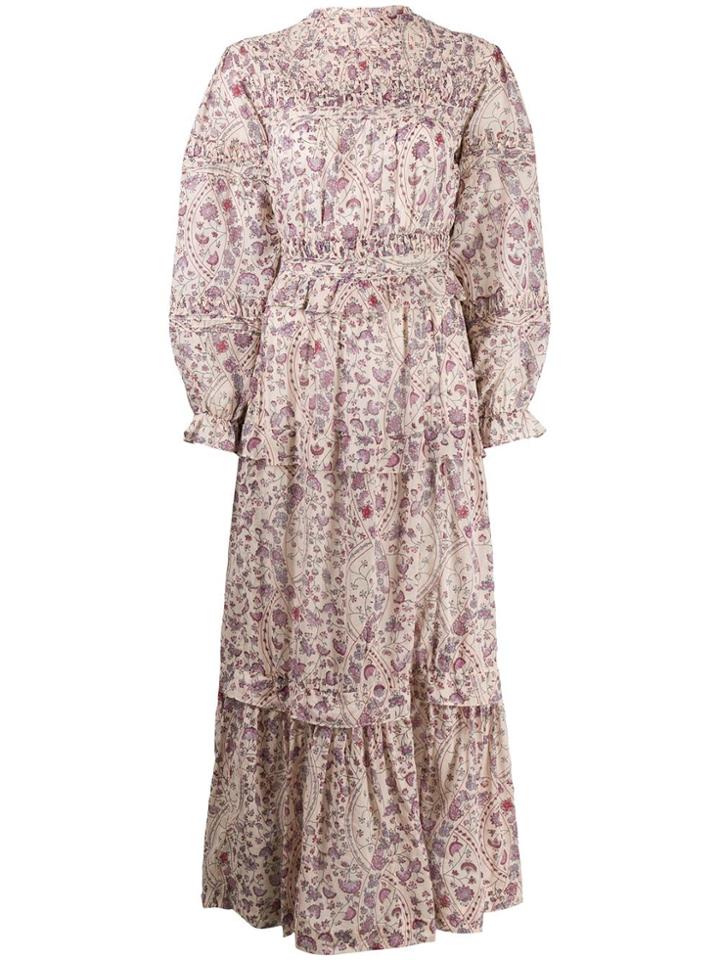 Isabel Marant Étoile Floral Print Smock Dress - Neutrals