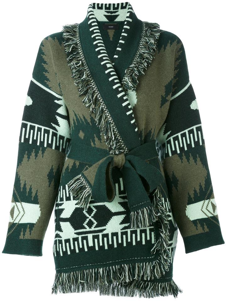 Alanui - Cashmere Fringed Cardi-coat - Women - Cashmere - M, Green, Cashmere