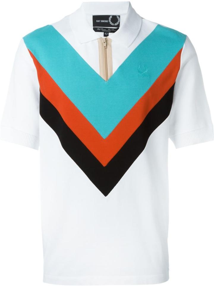 Raf Simons - Fred Perry Colour Block Zipped Polo Shirt