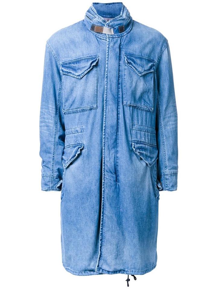 Monkey Time Flap Pockets Denim Coat, Men's, Size: Xl, Blue, Cotton