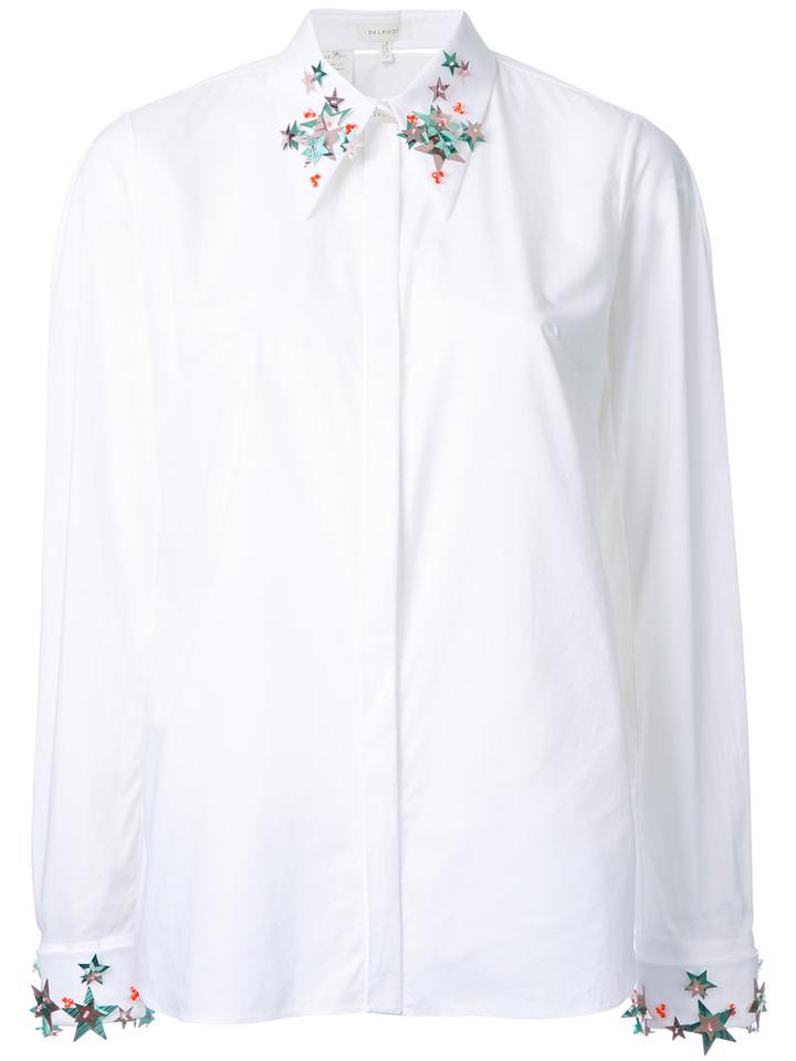Delpozo - Embellished Stars Shirt - Women - Cotton - 38, Women's, White, Cotton