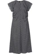 Marni 'petit' Print Short Sleeve Dress, Women's, Size: 42, Black, Silk