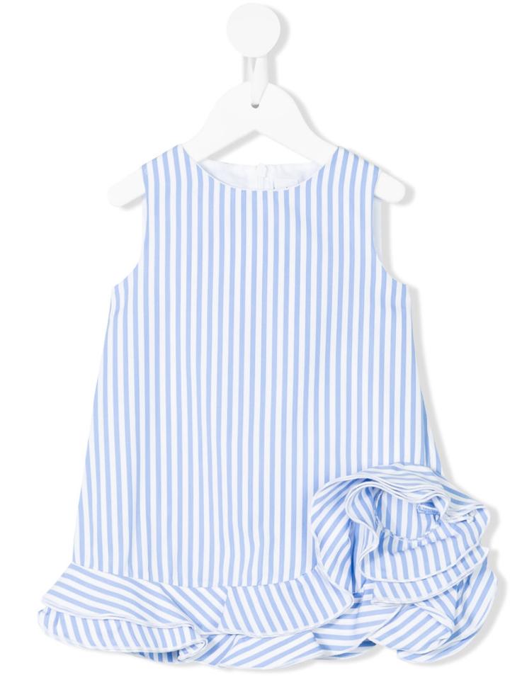 Simonetta - Ruffled Hem Striped Dress - Kids - Cotton - 18 Mth, Blue
