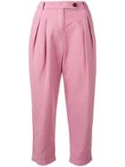 Ymc Cropped Tapered Trousers - Pink