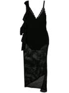 Magda Butrym - Asymmetric Layered Knit Dress - Women - Silk/cotton/polyamide - 36, Women's, Black, Silk/cotton/polyamide