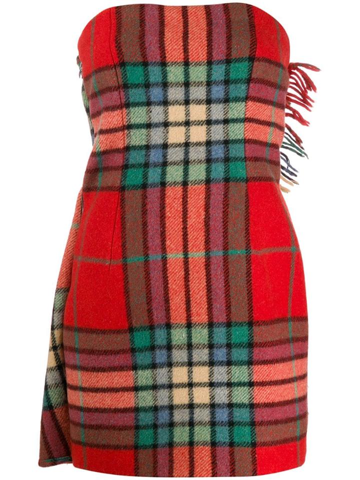 Marine Serre Check Print Dress - Red