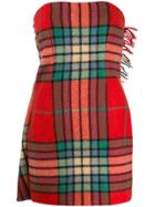 Marine Serre Check Print Dress - Red