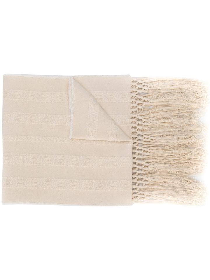 Jil Sander Fringed Knitted Scarf - Neutrals