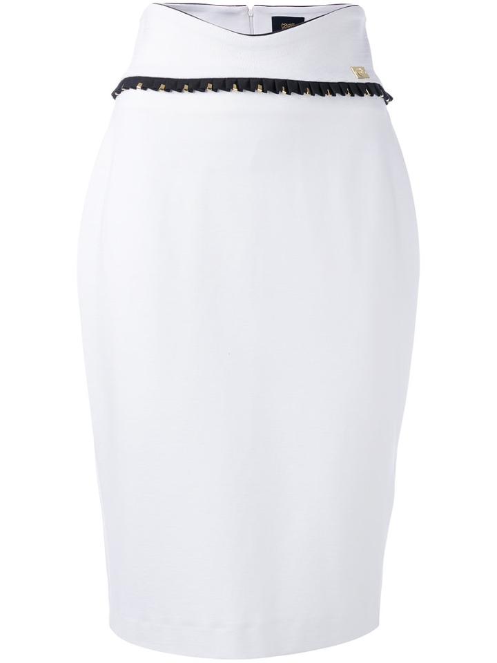 Cavalli Class - Contrast Pencil Skirt - Women - Spandex/elastane/viscose/polyimide - 40, White, Spandex/elastane/viscose/polyimide
