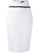 Cavalli Class - Contrast Pencil Skirt - Women - Spandex/elastane/viscose/polyimide - 40, White, Spandex/elastane/viscose/polyimide