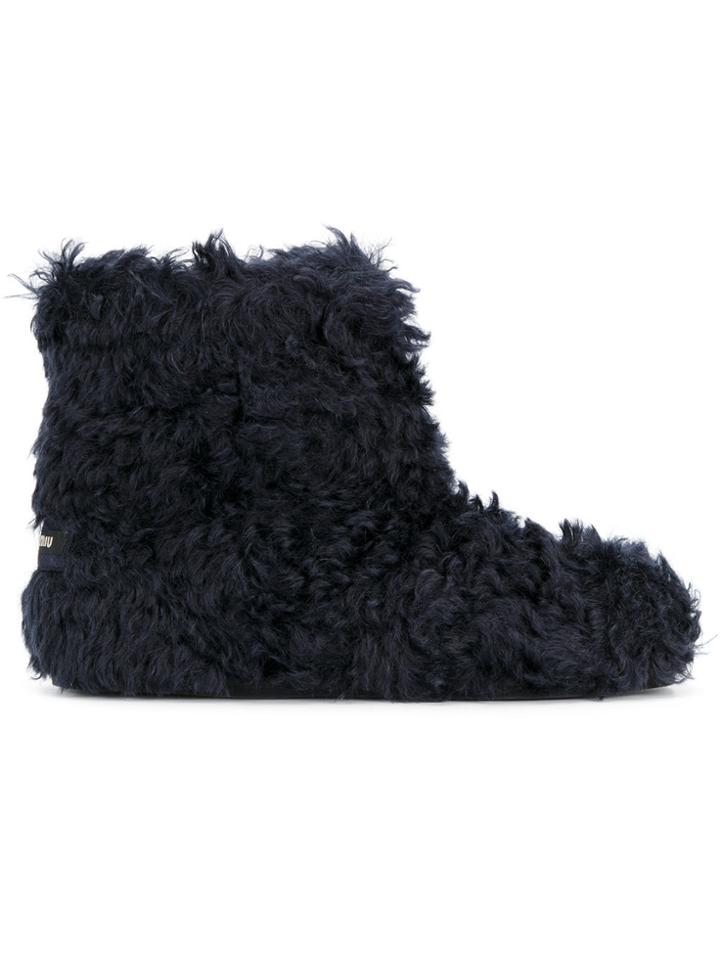 Miu Miu Eco Shearling Boots - Blue