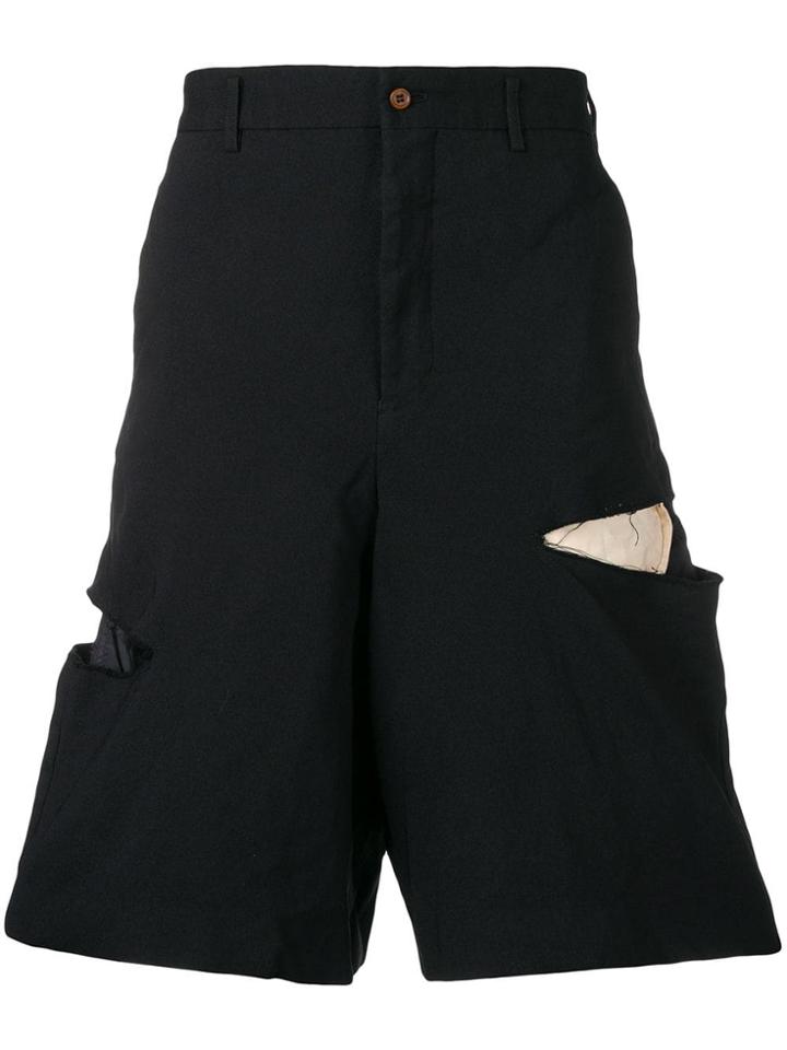 Comme Des Garçons Homme Plus Ripped Shorts - Black