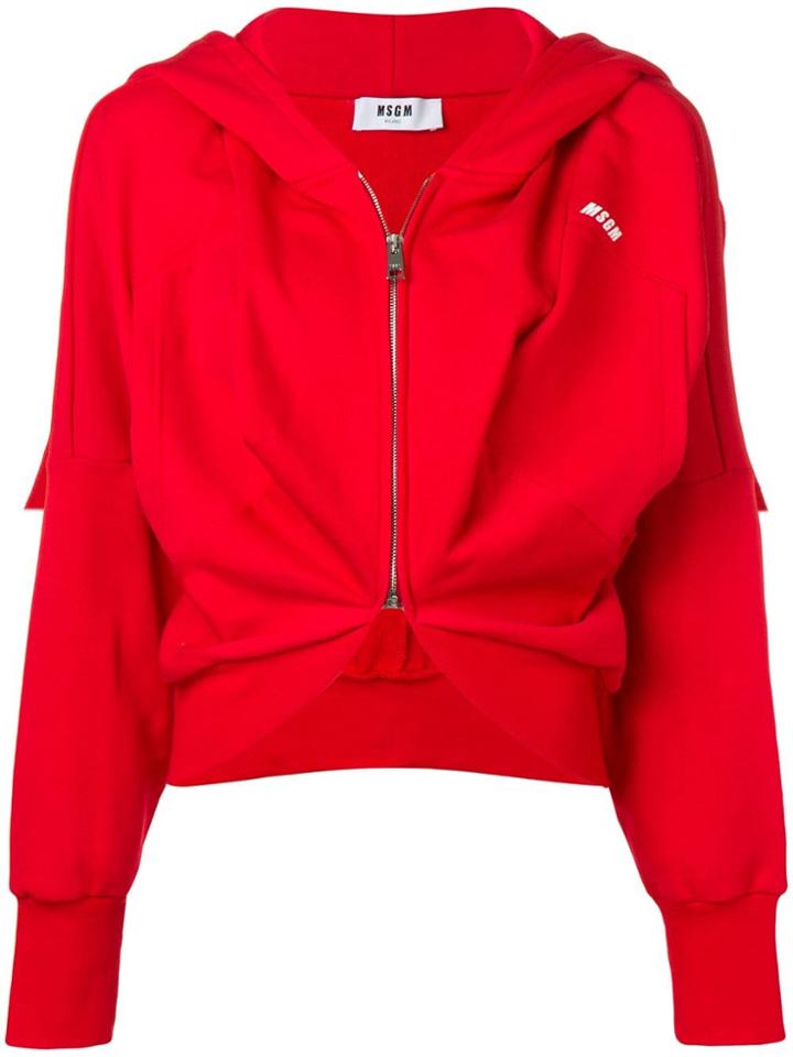 Msgm Hoodie With Gathered Detail