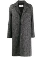 Celine Eyewear Checked Single Breasted Coat - Grey
