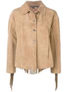 Alberta Ferretti Fringed Leather Jacket - Neutrals