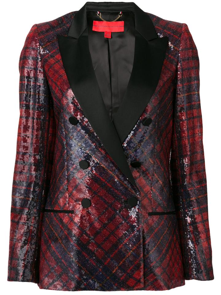 Hilfiger Collection Tartan Sequin Blazer - Red