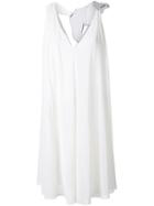 Jay Ahr Silver-tone Detail V-neck Dress, Women's, Size: 36, White, Rayon