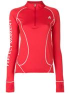 Perfect Moment Contrast Stitch Pullover - Red