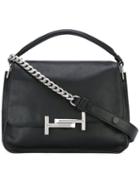 Tod's 'double T' Shoulder Bag, Women's, Black, Leather/polyester