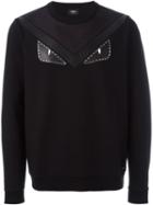 Fendi Bag Bugs Sweatshirt, Men's, Size: 48, Black, Cotton/spandex/elastane/deer Skin/brass