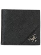 Prada Logo Plaque Bi-fold Wallet - Black