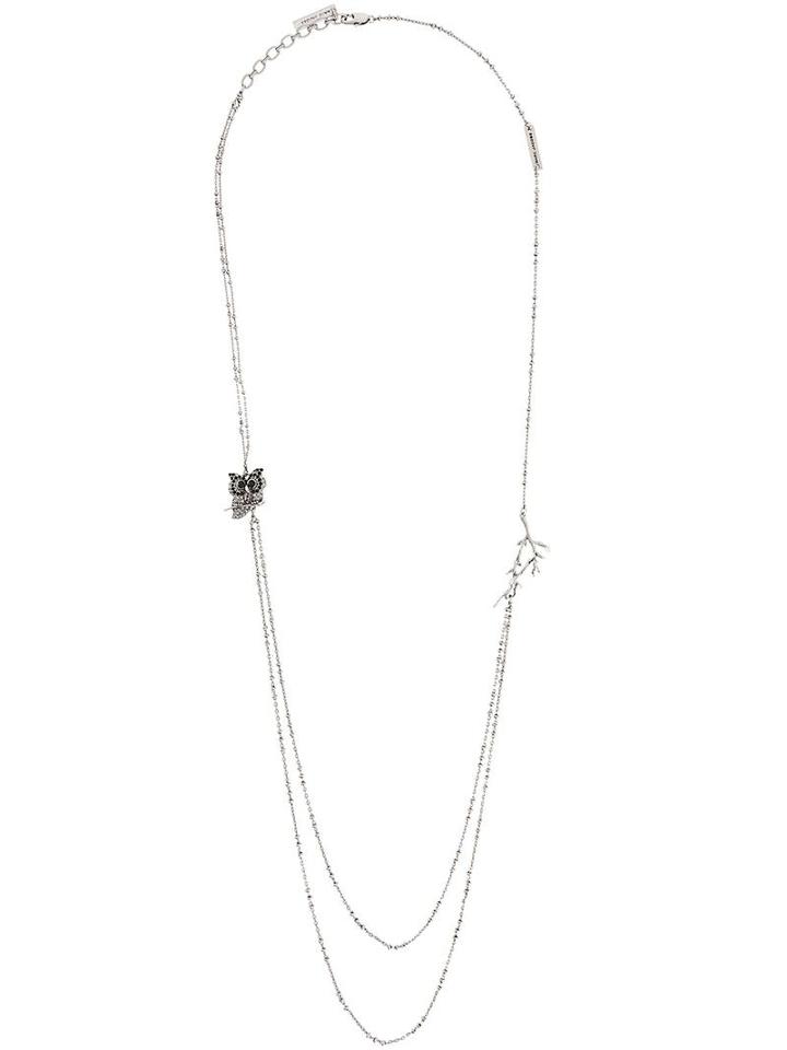 Marc Jacobs Owl And Branch Charm Layered Necklace, Women's, Metallic