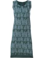 Minä Perhonen Pine Print Dress, Women's, Size: 42, Green, Cotton/linen/flax