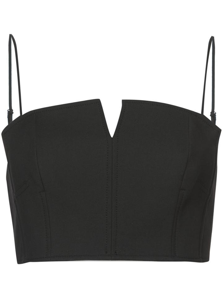 Dvf Diane Von Furstenberg Cropped Structured Top - Black