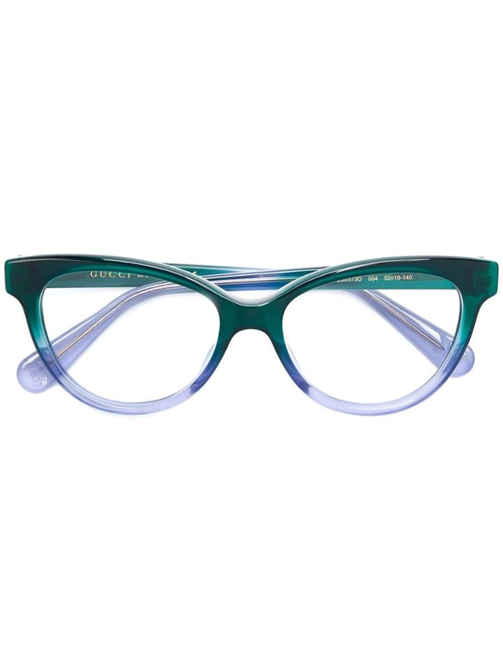 Gucci Eyewear Cat Eye Frame Glasses - Green