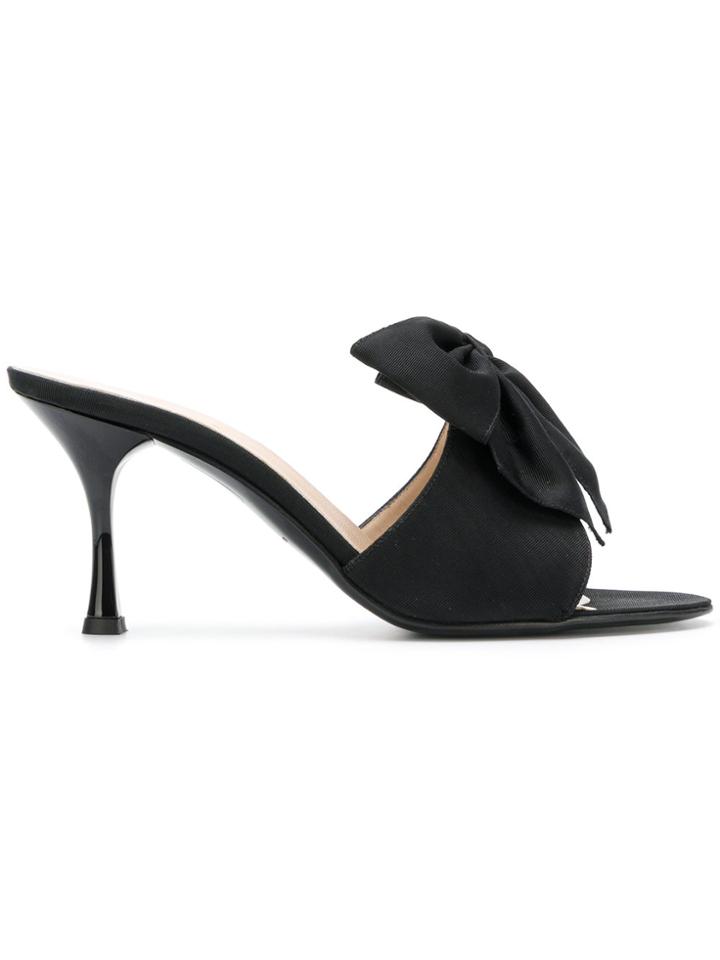 Les Chaussons De La Belle Bow Front Mules - Black