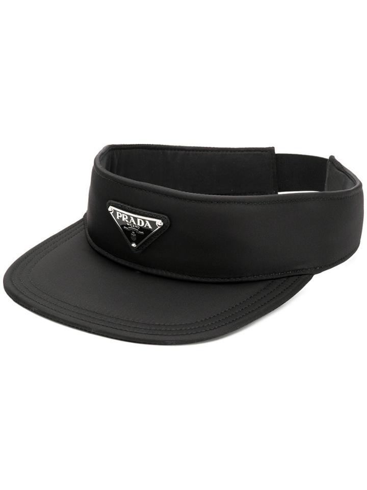 Prada Logo Plaque Visor - Black