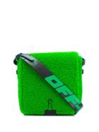 Off-white Binderclip Furry Messenger Bag - Green