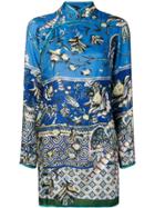 F.r.s For Restless Sleepers Printed Cheongsam - Blue