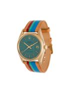 La Californienne Gold Plated La Cali Rolex 34mm Leather Watch -