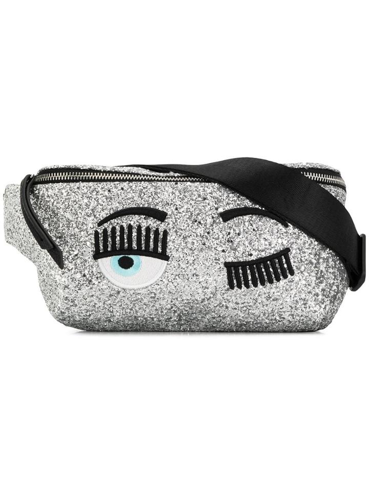 Chiara Ferragni Flirting Glitter Belt Bag - Silver