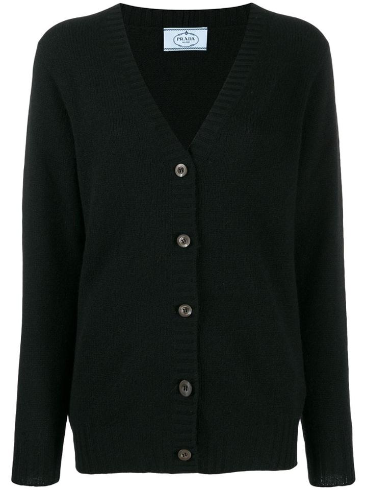 Prada Cashmere V-neck Cardigan - Black