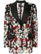 Dolce & Gabbana Mesh Floral Embroidery Blazer - Black
