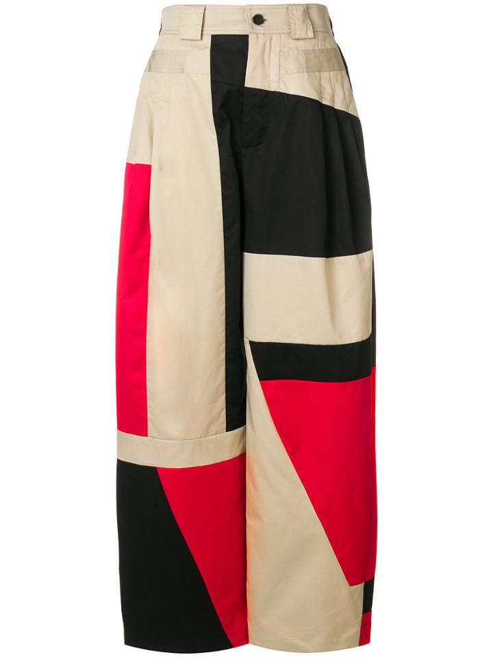 Koché Printed Oversized Trousers - Nude & Neutrals